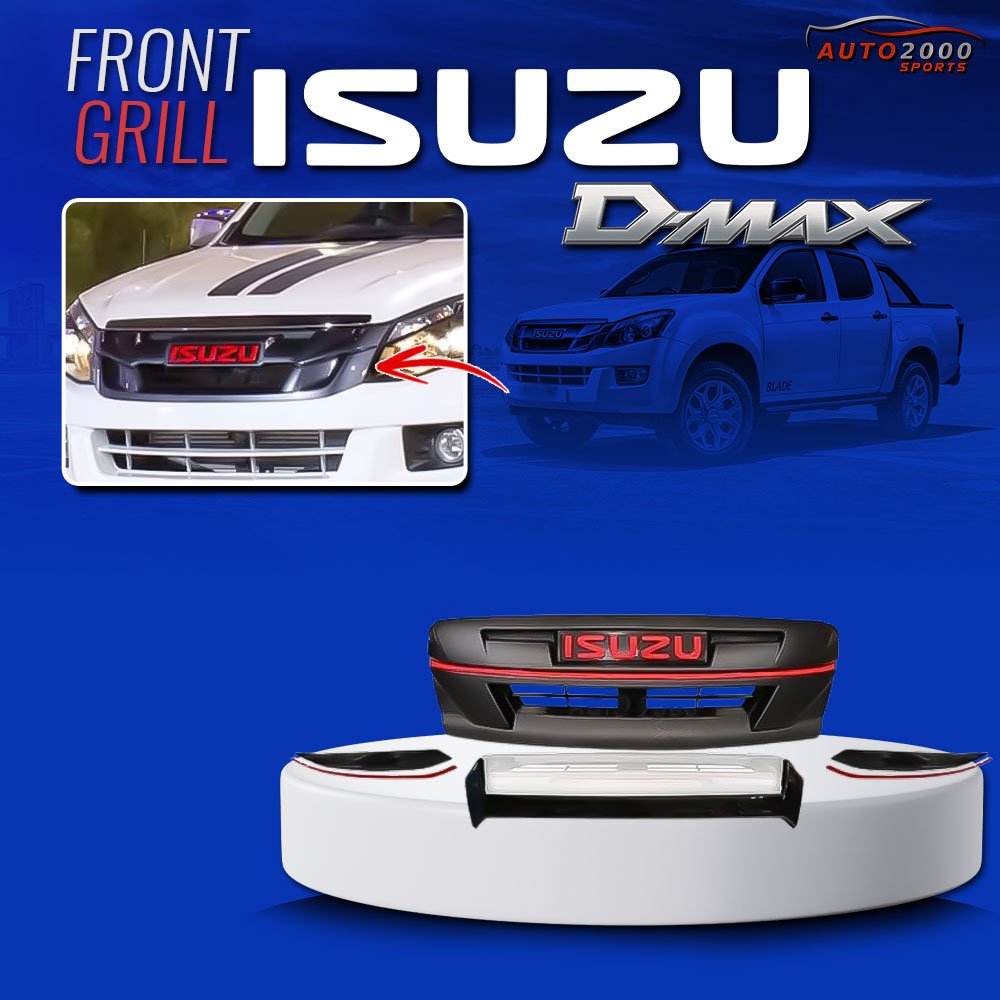 Isuzu D-Max Front Grill Black Red Line 2018-2020