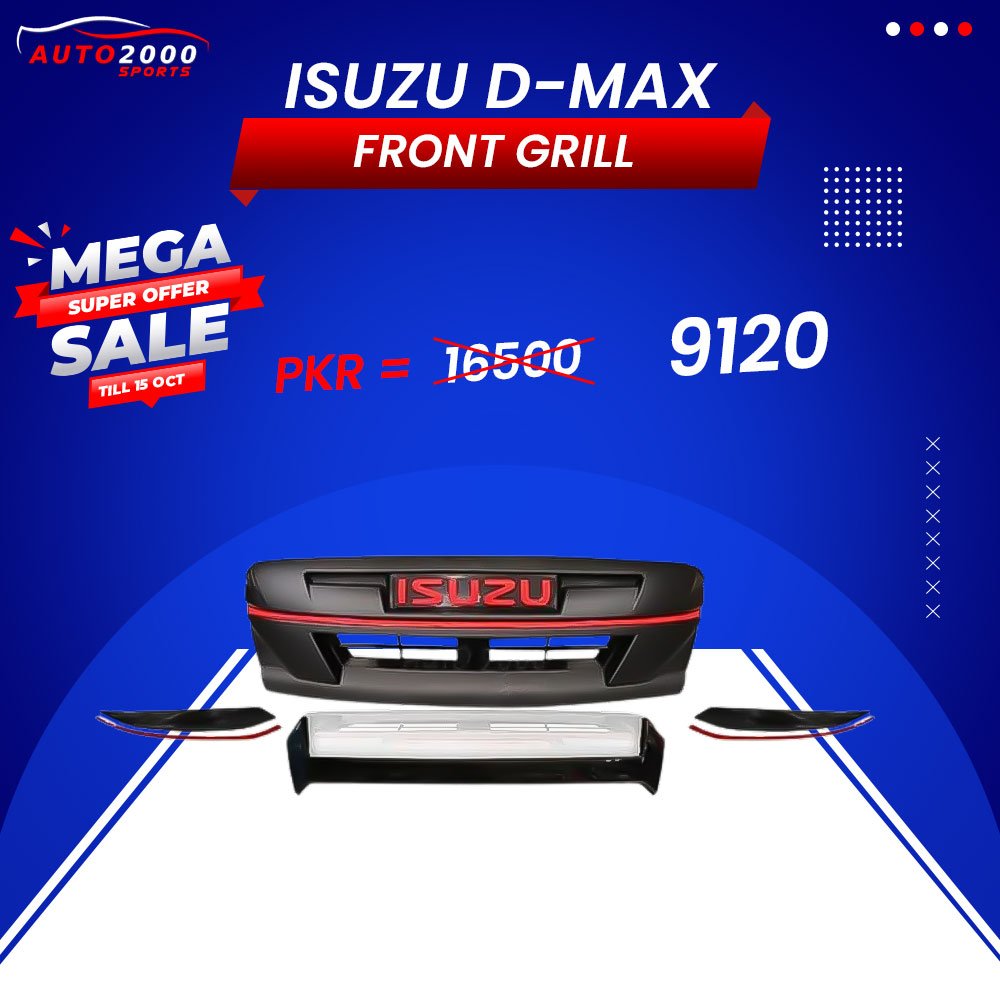 Isuzu D-Max Front Grill Black Red Line 2018-2020