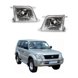 Toyota Prado FJ90 Head Lamps with Indicators Chrome 1996-2002