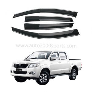 Toyota Hilux Vigo Air Press Window Visors Chrome Border 2012-2016