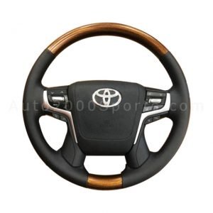 Wooden Steering Wheel Black + Golden Wood