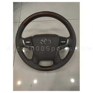 Wooden Steering Wheel Grey + Dark Wood