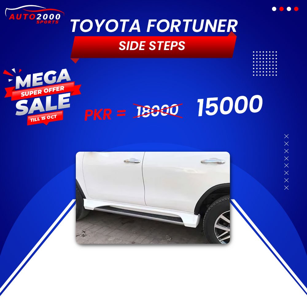 Toyota Fortuner Lexus Style Side Steps 2017-2021