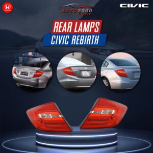Honda Civic Rear Lamps Red Crystal 2012-2015