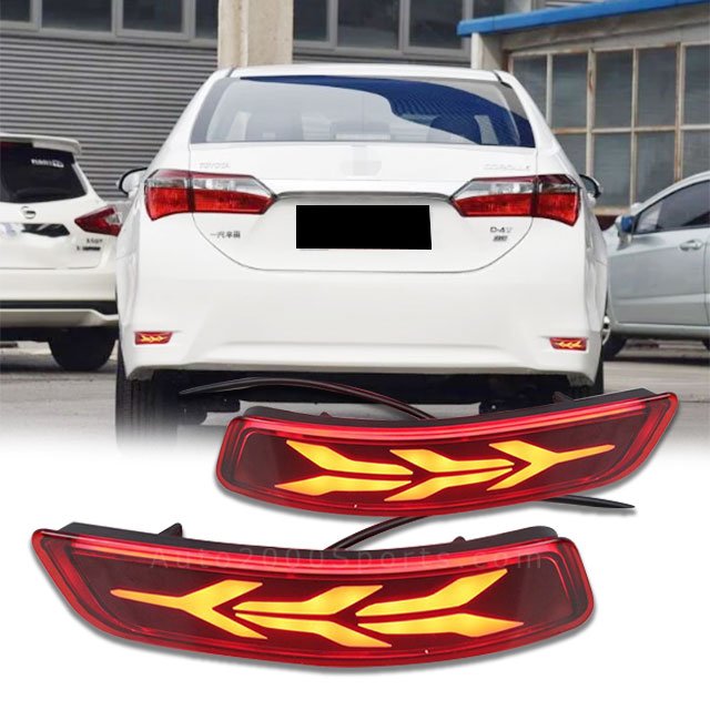 Toyota Corolla Rear Bumper Reflector Lamborghini Style 2014-2017