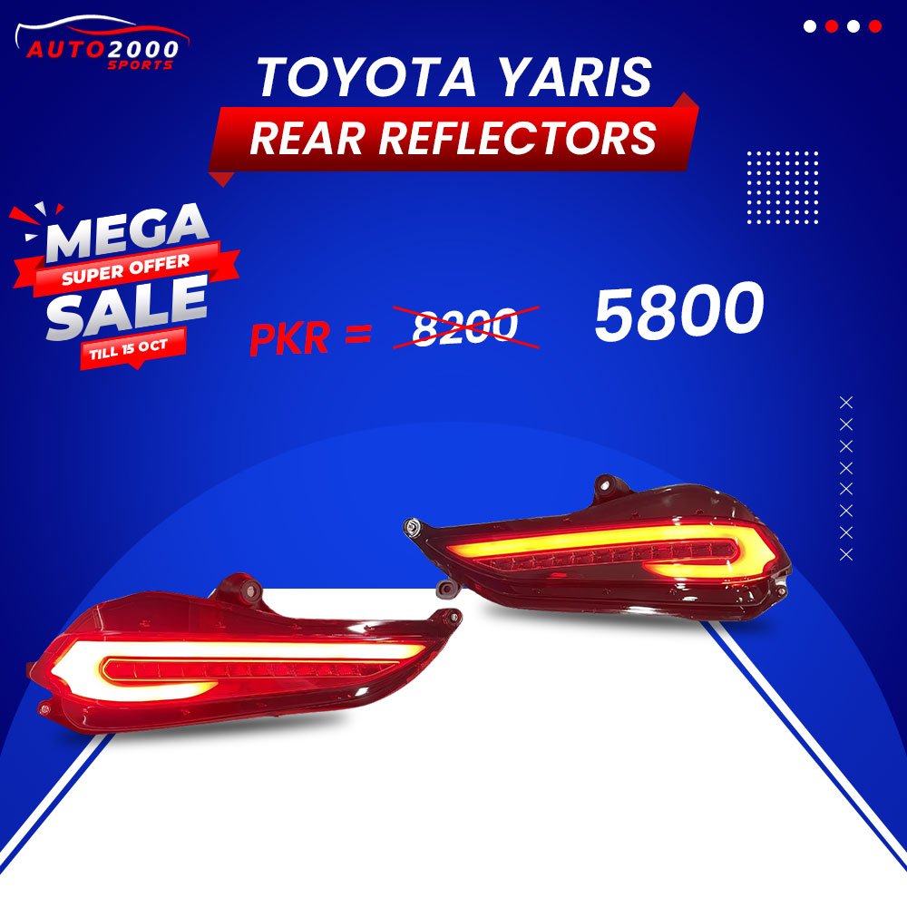 Latest Toyota Yaris Rear Bumper Reflectors Hockey Style 2021-2022