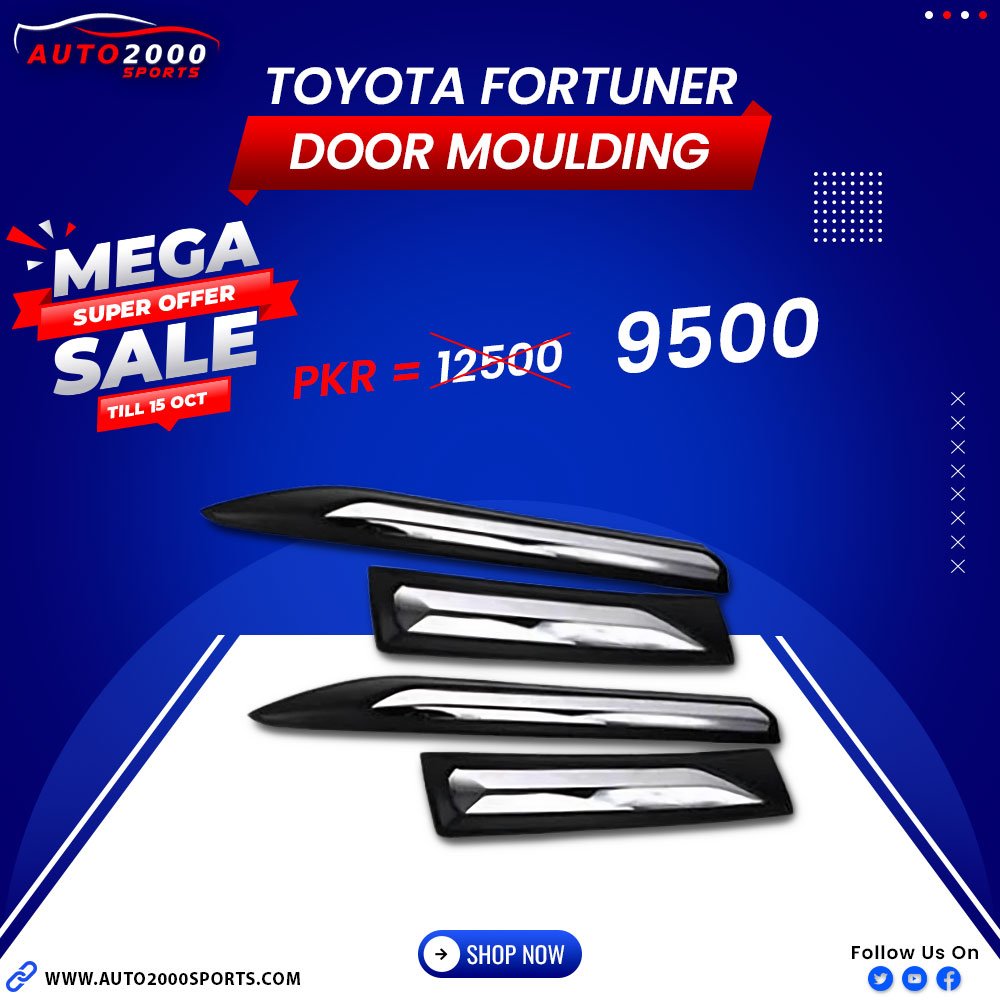 Toyota Fortuner Mat Black Door Moulding 2017-2021