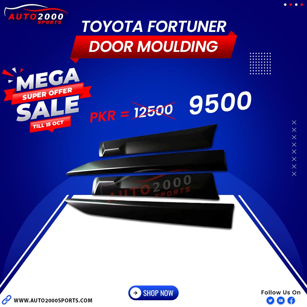 Toyota Fortuner Mat Black Door Moulding 2017-2021