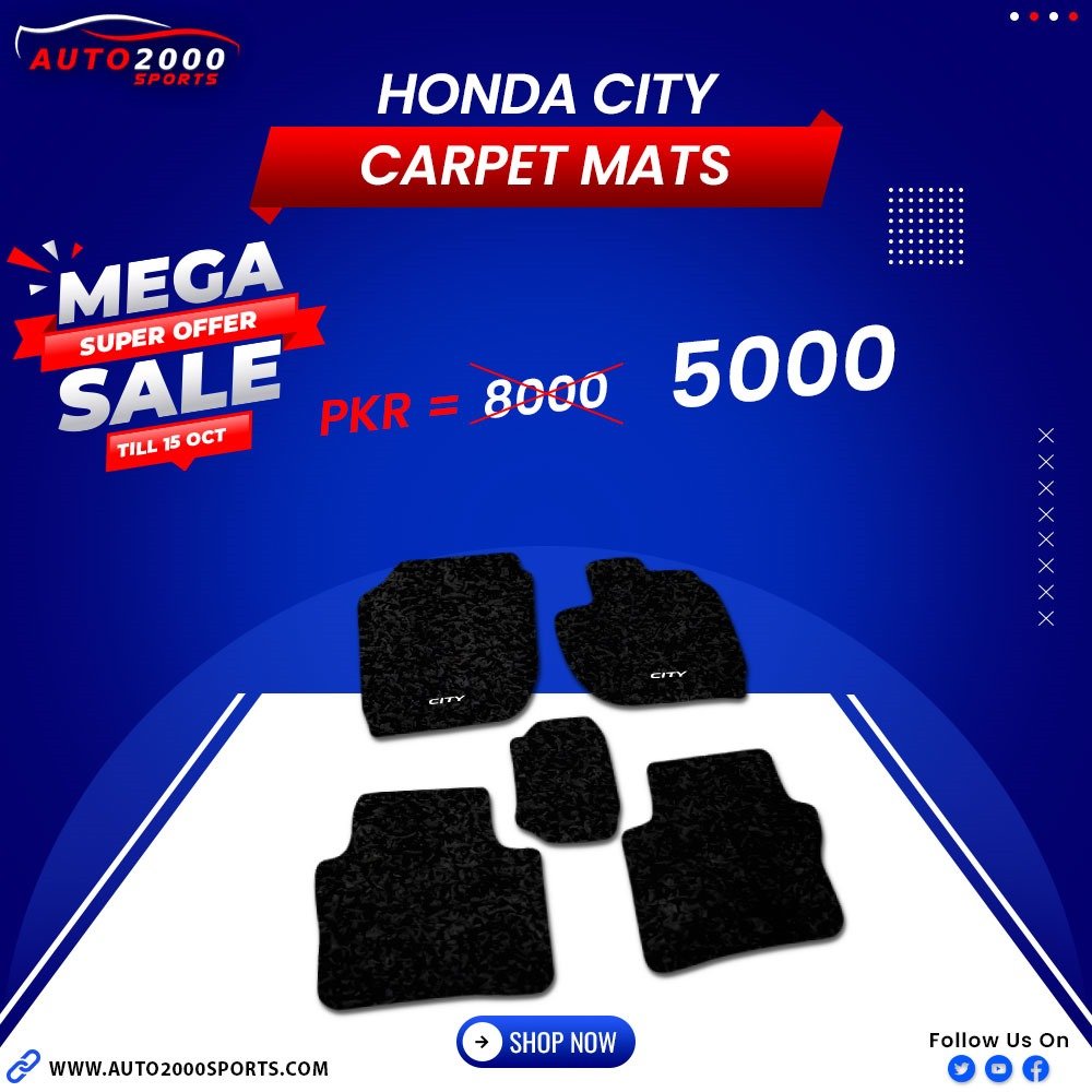 Honda City Twist Fiber Carpet Floor Mats 2022