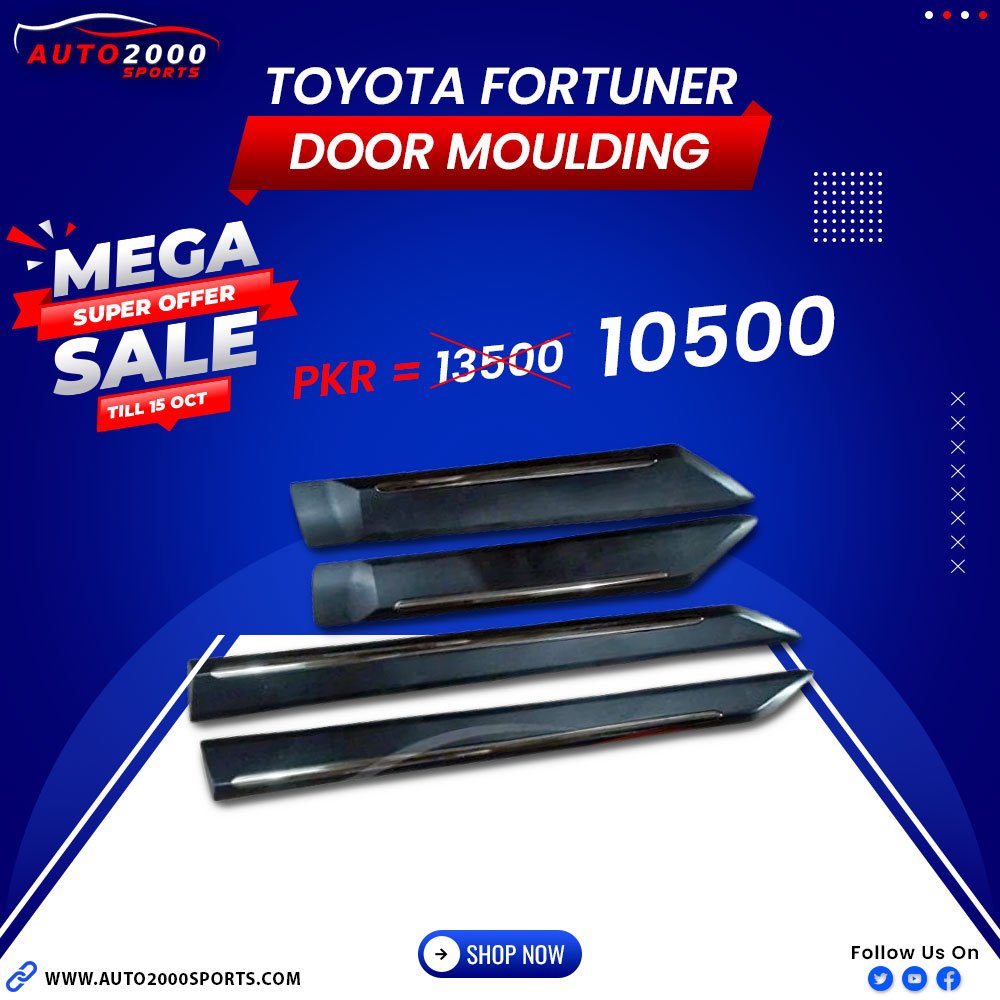 Toyota Fortuner Door Moulding Matt Black 2017-2021