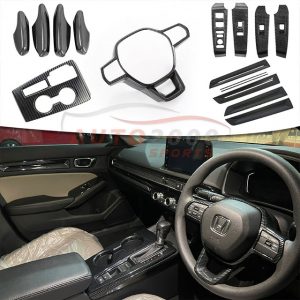 Honda Civic All Interior Carbon Fiber Trims & Accessories Kit 2022