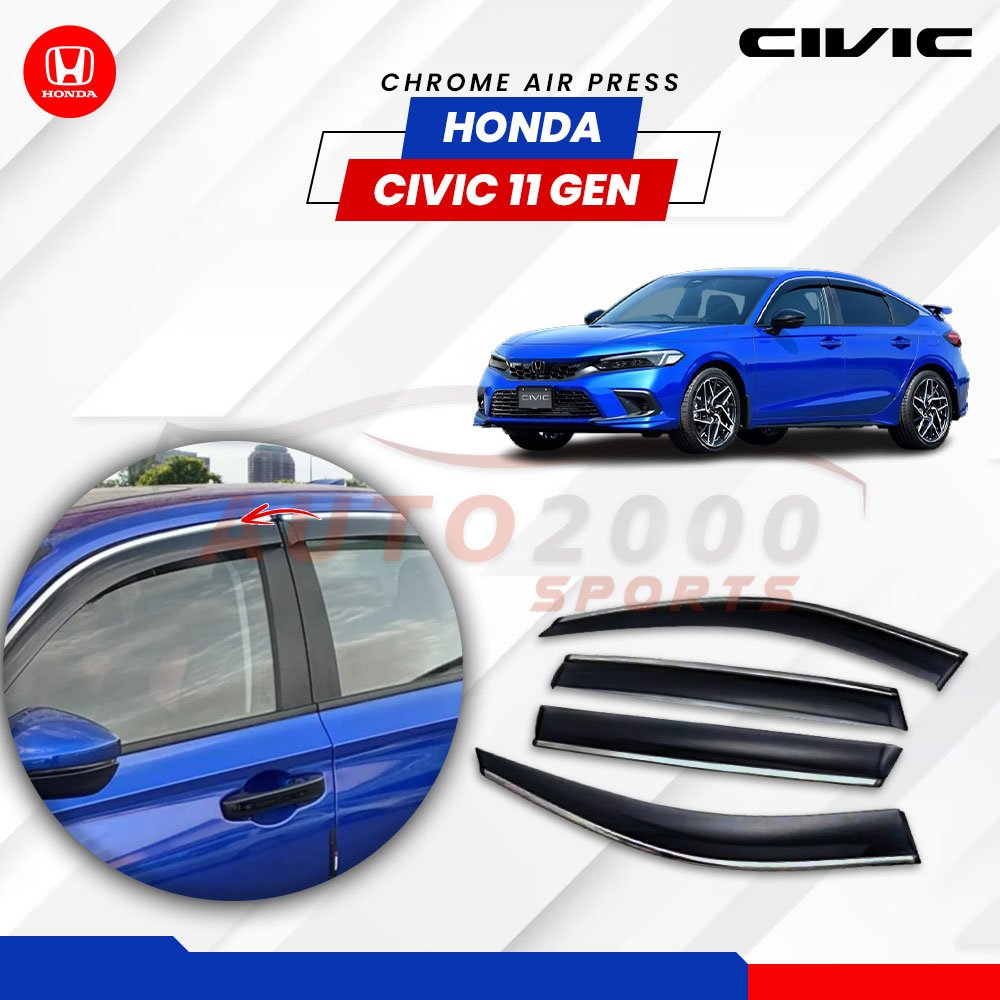 Buy Honda Civic Air Press Sun Visor With Chrome 2022-2023