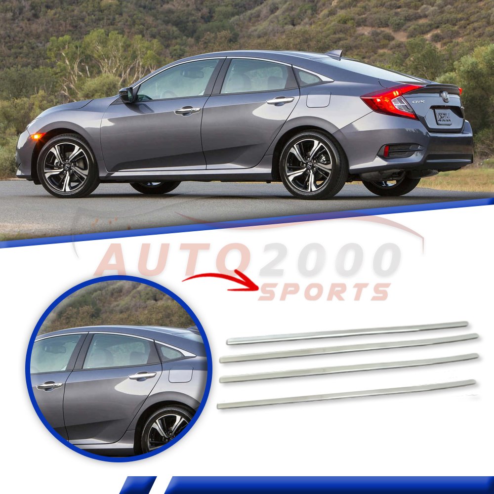 Buy Honda Civic Window Weather Strips Chrome 2016-2021