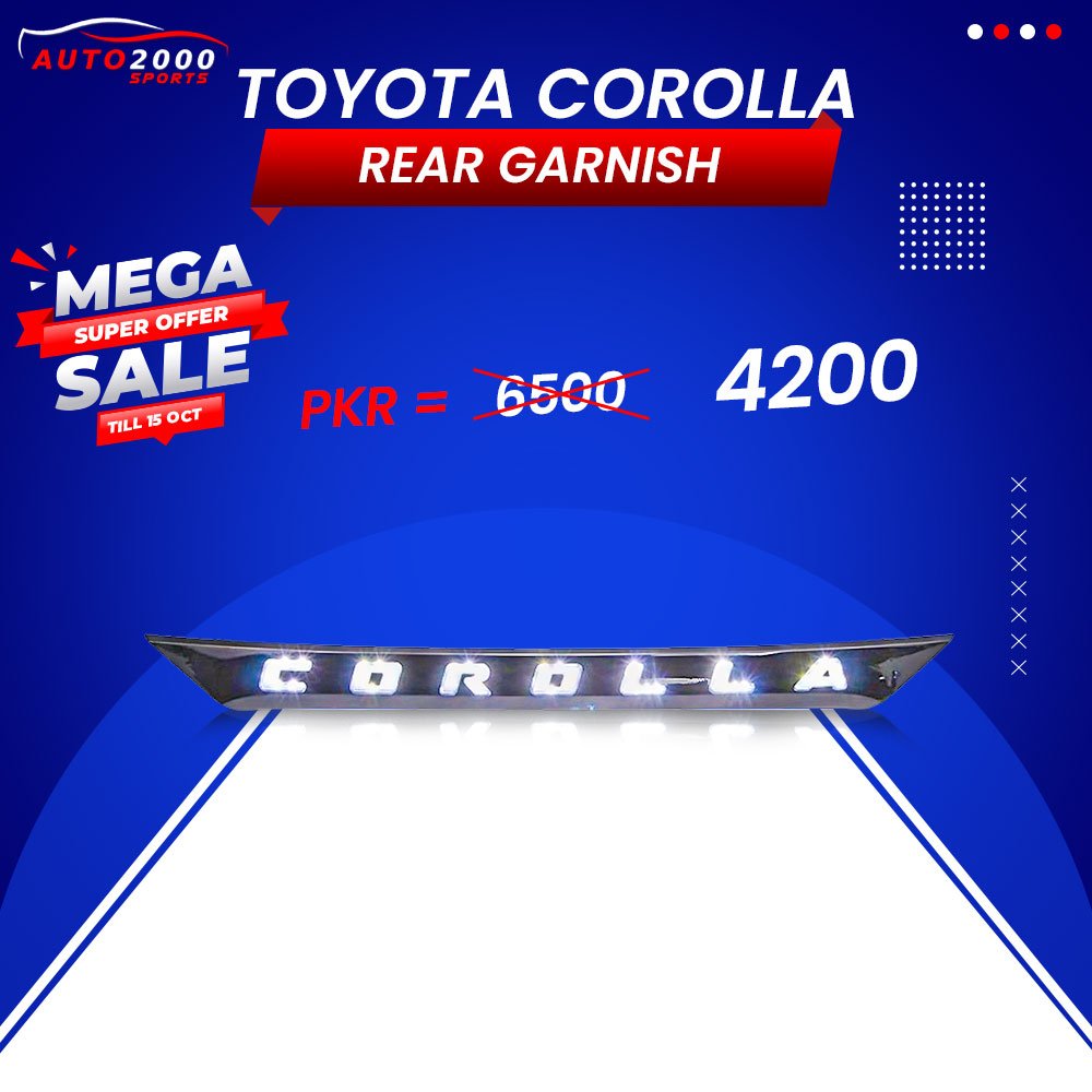 Toyota Corolla LED Trunk Chrome Garnish 2017-2024