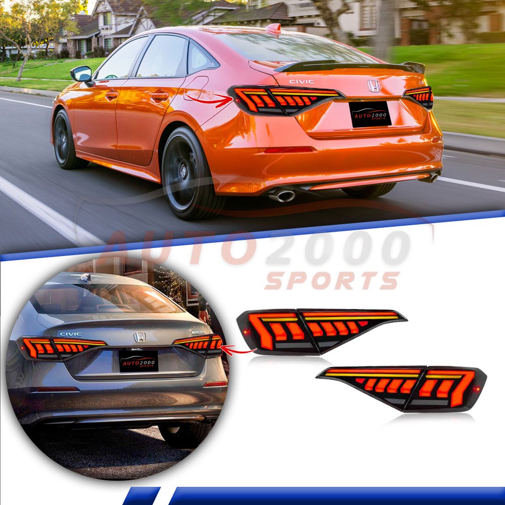 11th Generation Honda Civic E-Tron GT Style Tail Lights Tail Lamps