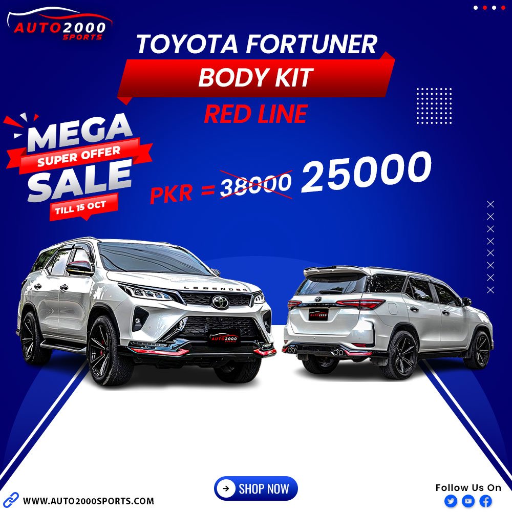 Toyota Fortuner Legender Red Line Body Kit 2022-2024