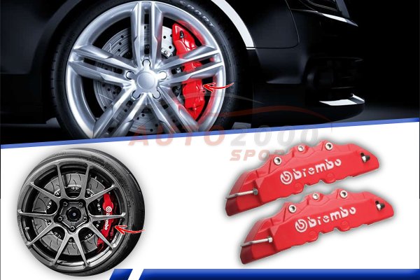 Car Universal Disc Brake Caliper Covers Red